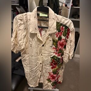 jade fashions hawaiian shirt Full Graphic Print Floral Tropical Medium Collared